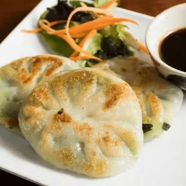 Pan fried chive dumplings.
